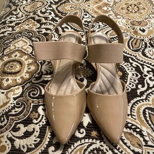 Easy Street Tan Heels with Sophisticated Design